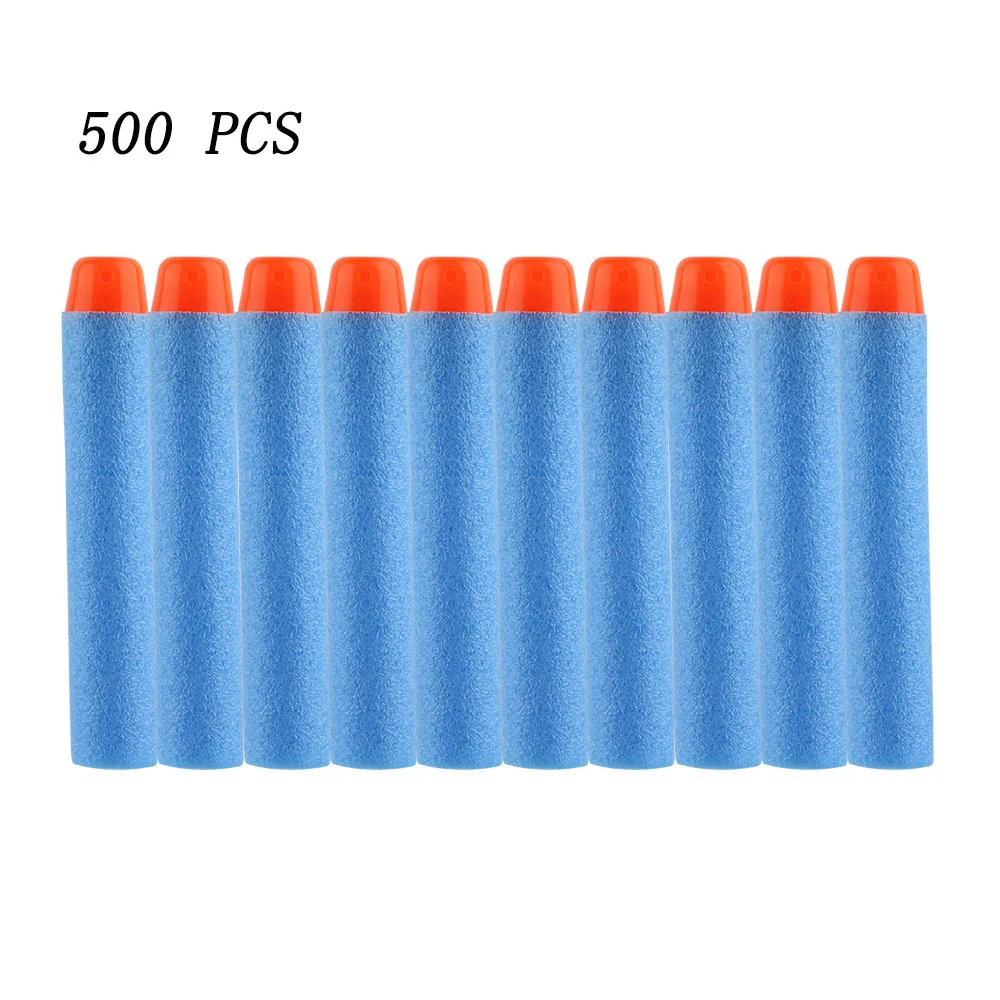 Light Blue 500pcs 500 шт для Nerf пули для Nerf игрушечный пистолет Мягкие Черные пули для Nerf аксессуары дротики с полым отверстием голова пена пуля - Цвет: Light Blue 500pcs