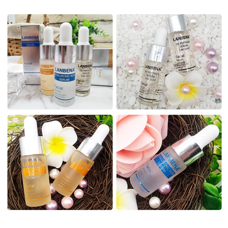 Сыворотка с гиалуроновой кислотой LANBENA + витамином C пептидами 24K Gold Acne Cream
