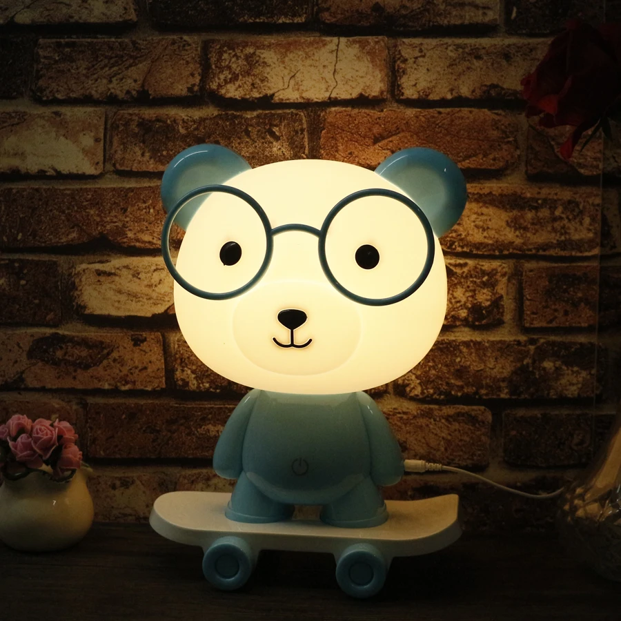 Мультфильм настольная лампа внутренняя отделка из кроличьего меха Белый