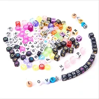 100pcs 6mm mixed square alphabet letter beads charms bracelet necklace for jewelry making diy accessories z349