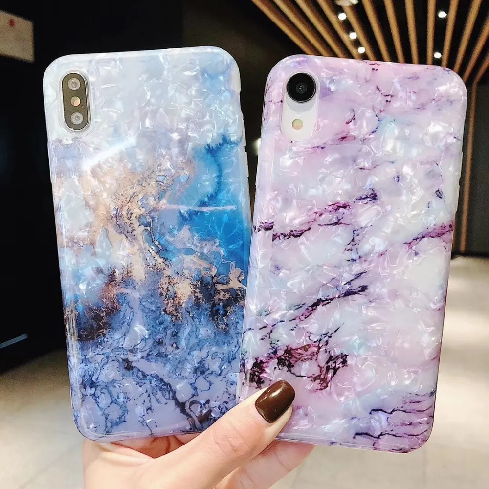 Роскошный блестящий Мраморный чехол OnePlant для телефона IPhone 6 6s 7 8 Plus мягкие чехлы