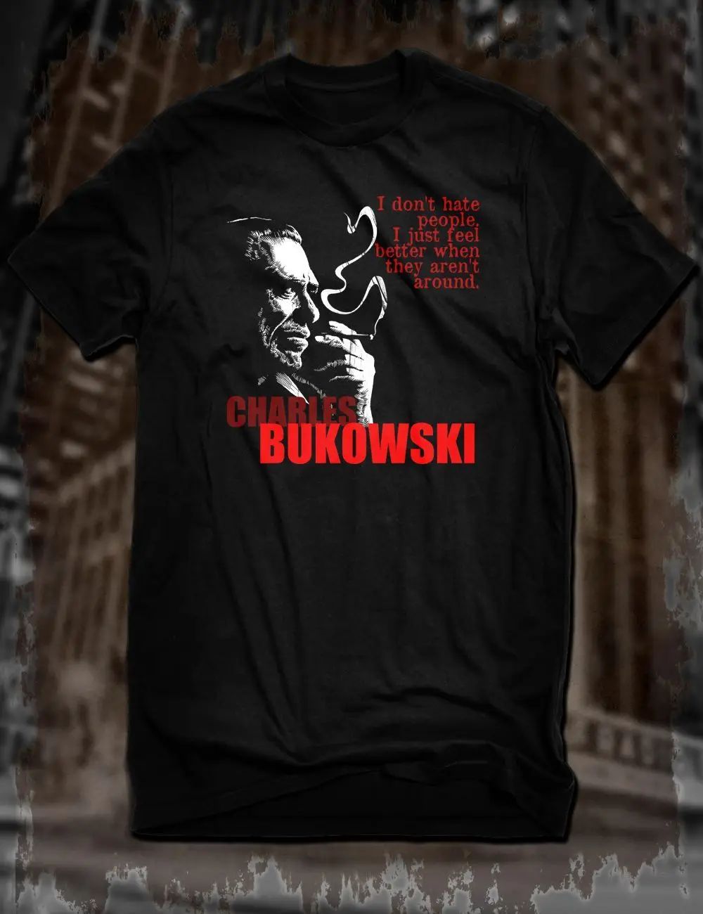 Чарльз Буковски футболка Beat Generation поэтом рубашка писатель Майки футболки для