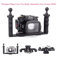 meikon 40m130ft underwater diving camera housing case for sony hx90two hands aluminium traywaterproof bags case cove for sony