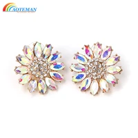 14 styles big fashion sunflower stud earrings cute crystal earrings for girls charm rhinestone womens daisy jewelry 2022 new