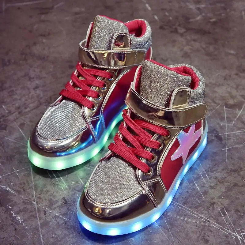Высокий Разрез 11 Цветов На Открытом Воздухе Дети Светодиодные Светящиеся Обувь