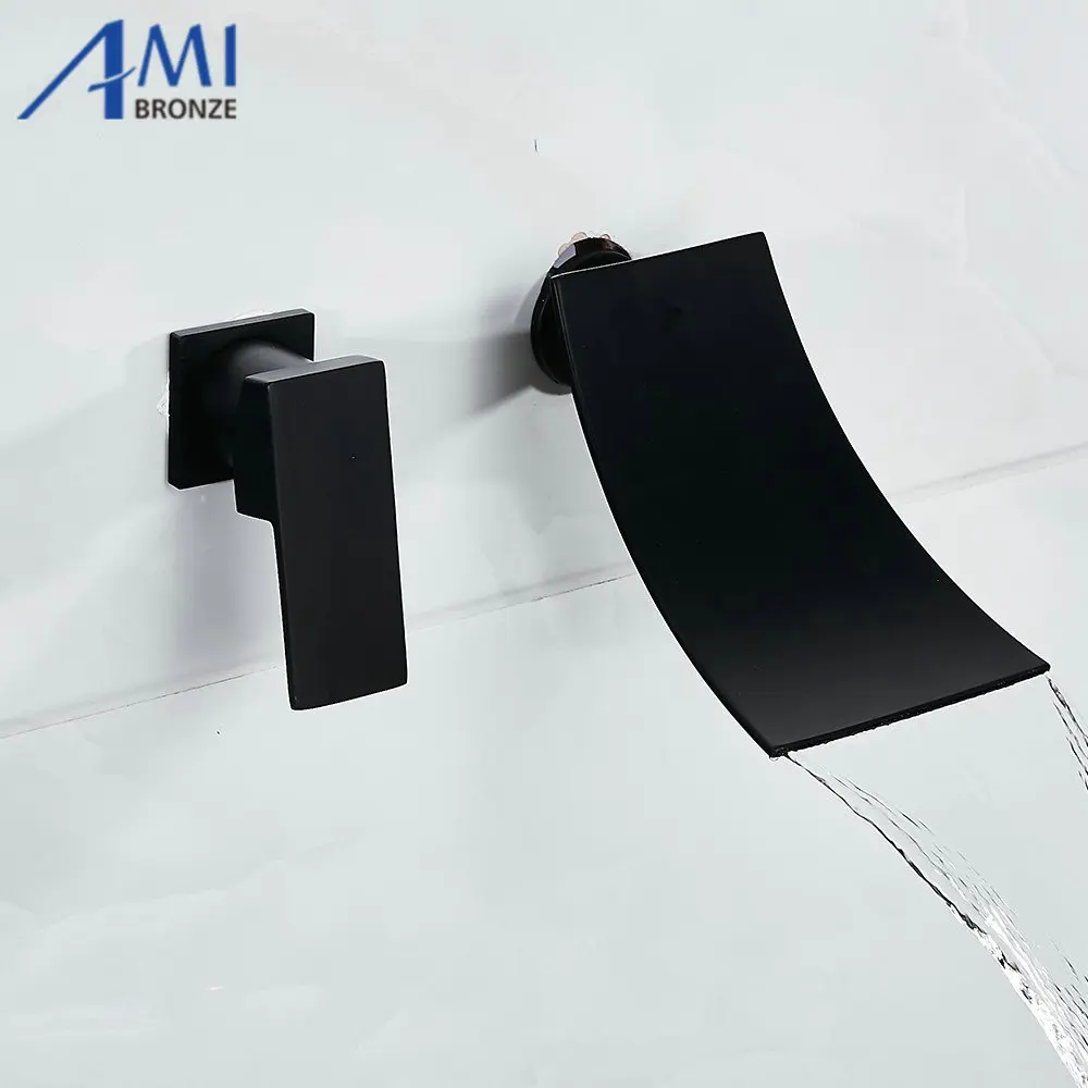 2 шт. настенный кран для ванной хромированный/черный|bathtub faucets|bathroom wall mountedwall bathtub