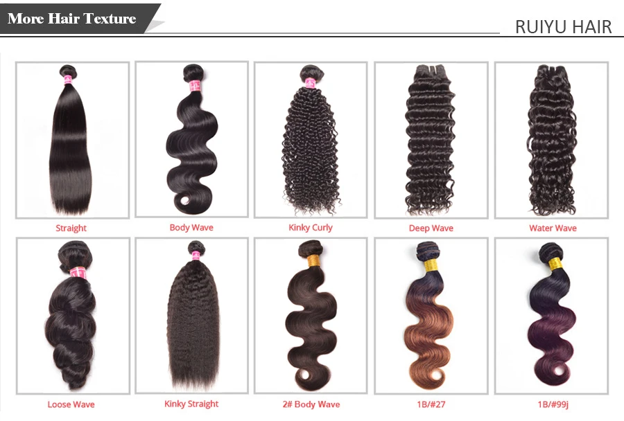 Human Hair Bundles With Closure Straight Hair Bundles With Closure Brazilian Hair Weave Bundles With Closure RUIYU Non-Remy Hair