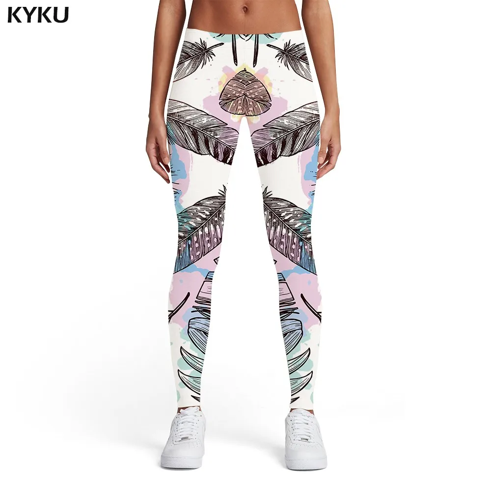 Ladies leggings01 Бренд KYKU, леггинсы с рисунком вишни, женские леггинсы с фруктами, эластичные белые брюки с рисунком, абстрактные спортивные женские леггинсы, штаны, джеггинсы - Цвет: Ladies leggings01