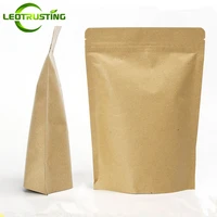 100pcs thick resealable kraft paper zip lock packaging bag stand up foil inside coffee flour snack gift brand logo print pouches