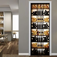home furniture wine cabinet decoration wall decals decorative vinyl wall door stickers for bar shop