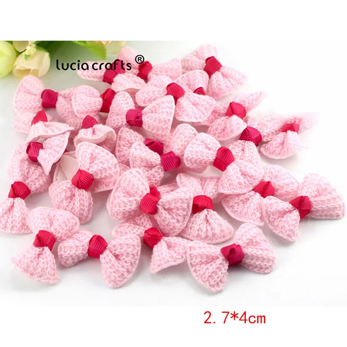 C10 Pink 12pcs Lucia crafts мульти вариант смешанные цвета горошек банты из органзы Девушки Бутик мини бант для волос Головные уборы DIY ремесло одежды B0807 - Цвет: C10 Pink 12pcs