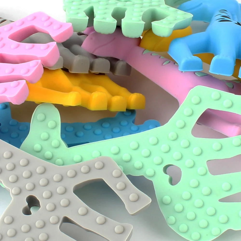 10pcs Cute Giraffe Baby Teether Silicone Teething Toys Funny Necklace Pacifier Pendants Food Grade Teethers | Мать и ребенок