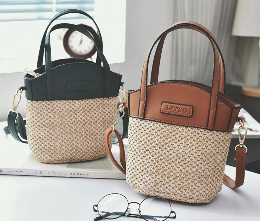 2018 Women Handbag Summer Beach Tote Circle Bag Handmade Rattan woven Round handbag Vintage Retro Straw Knitted Messenger | Багаж и сумки