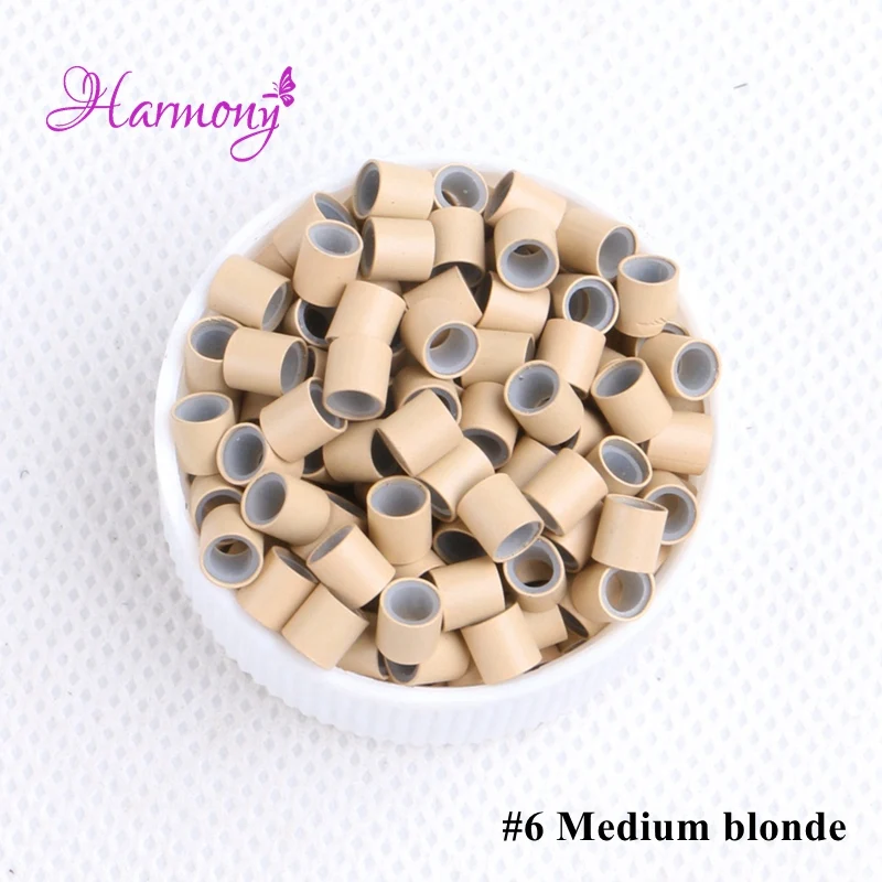 Силиконовые медные микро кольца Harmony Plus Hair 1000 шт. 4 0*3 0*4 0 ММ звенья/бусины/трубки