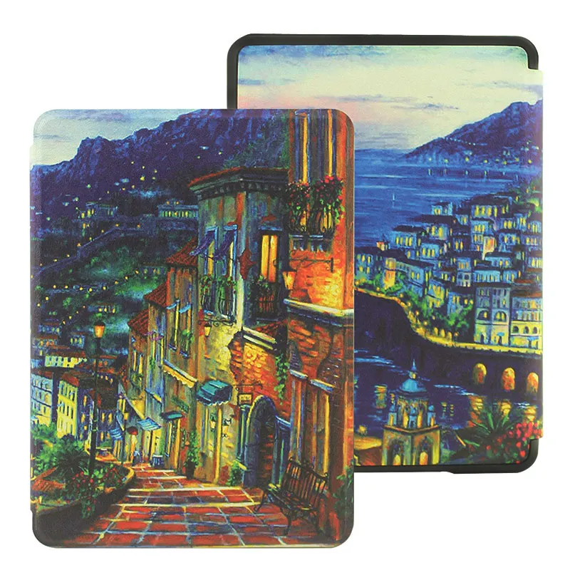 Evening city Магнитный смарт-чехол для Amazon, Kindle Paperwhite,, выпущенная электронная книга для funda Kindle Paperwhite, 4, 10 поколение - Цвет: Evening city