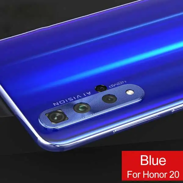 Blue Чехол-бампер для объектива камеры huawei Honor 20 Pro 20i Magic 2 для huawei Nova 4E 4 3E 3i 3, защитный кольцевой чехол для объектива телефона - Цвет: Blue