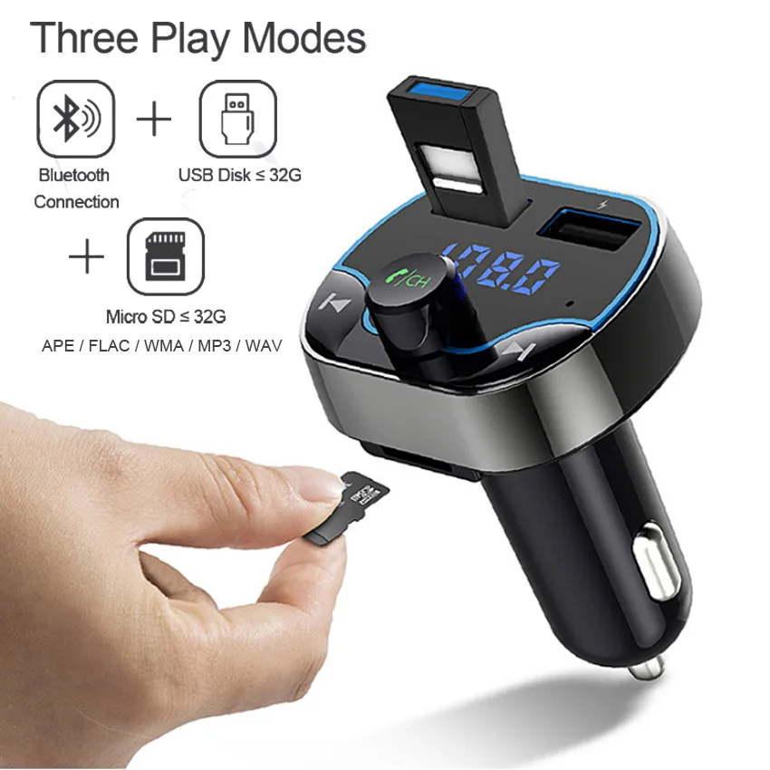 AGETUNR T24 Bluetooth 4 2 Handsfree автомобильный Mp3 музыкальный плеер fm передатчик USB