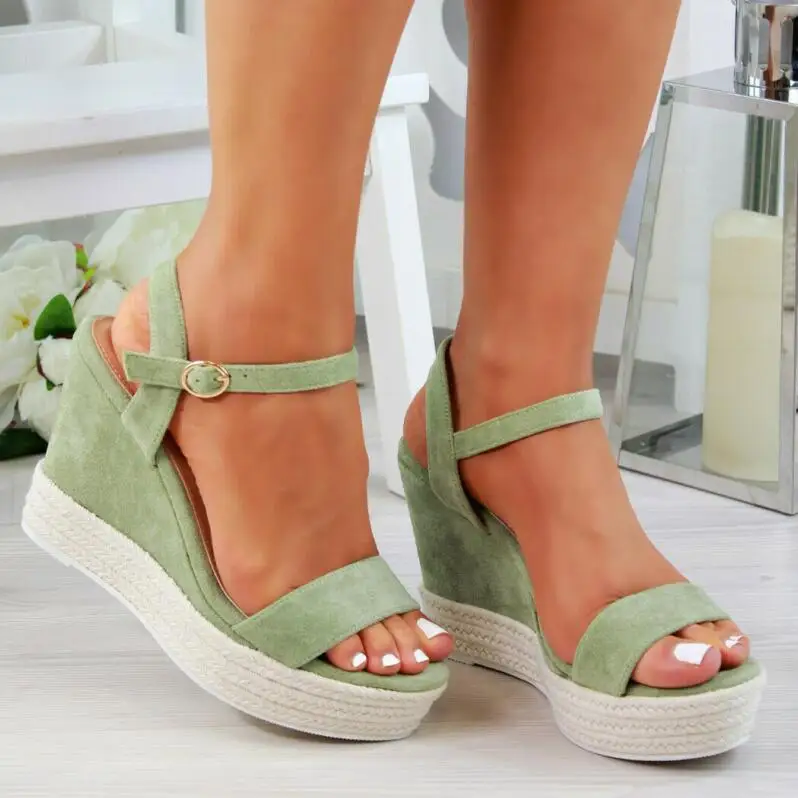 Sandalias mujer/женские летние босоножки Обувь на танкетке с открытым носком Женская