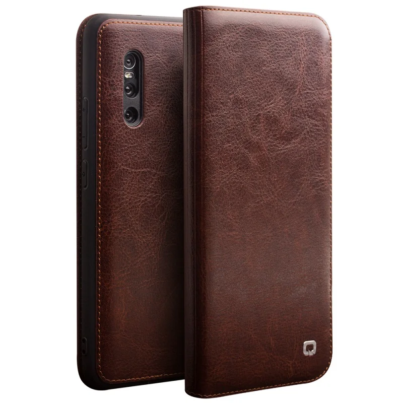 

QIALINO Handmade Genuine Leather Phone Cover for Vivo X27 Luxury Ultra Slim Flip Case with Card slot for Vivo X27 6.39 inches