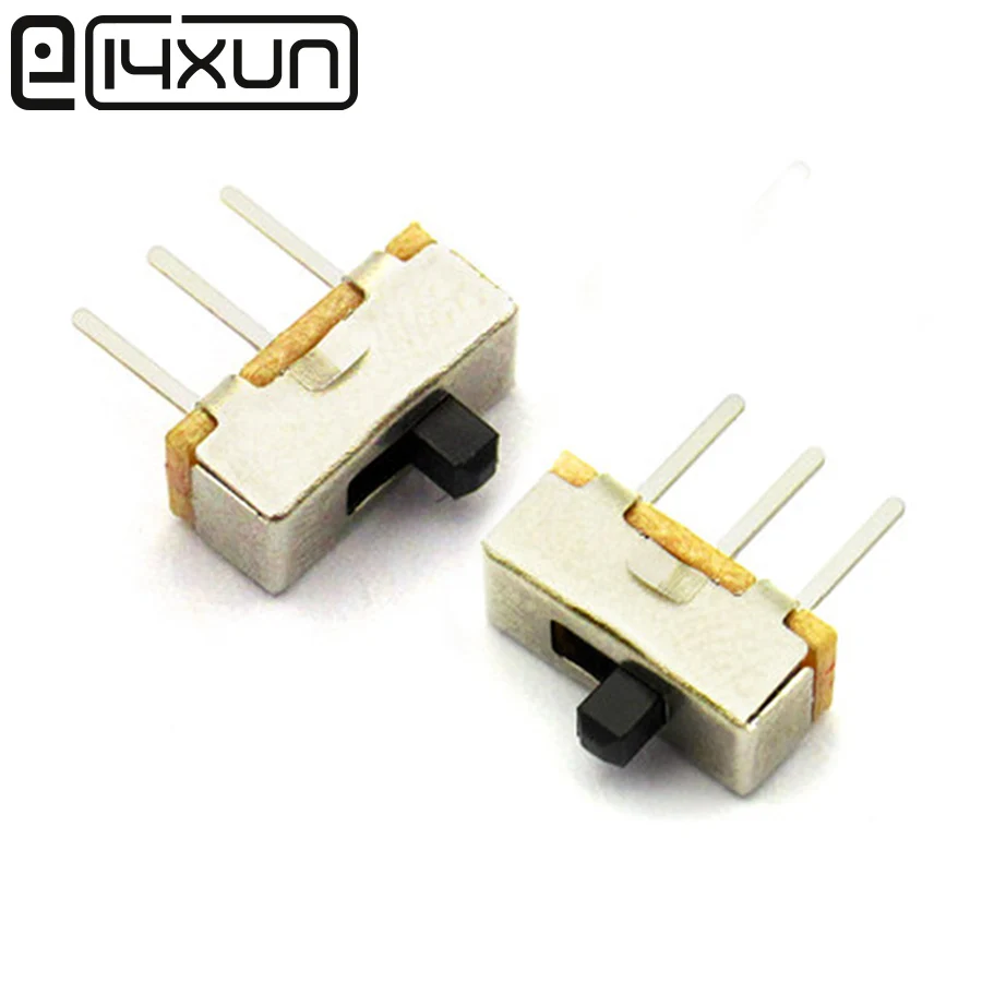 EClyxun 25 шт. прерыватель ВКЛ ВЫКЛ мини слайд переключатель SS12D00 3pin 1P2T длина ручки 4 мм