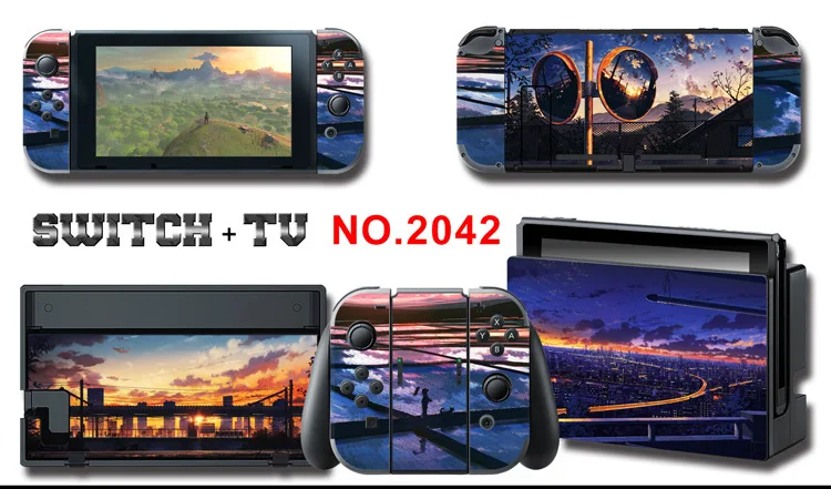Для nintendo Switch Pain sticker консоль Dock Joy Con полное покрытие цветной бумажной кожи Закаленное стекло протектор экрана от 2000-2305