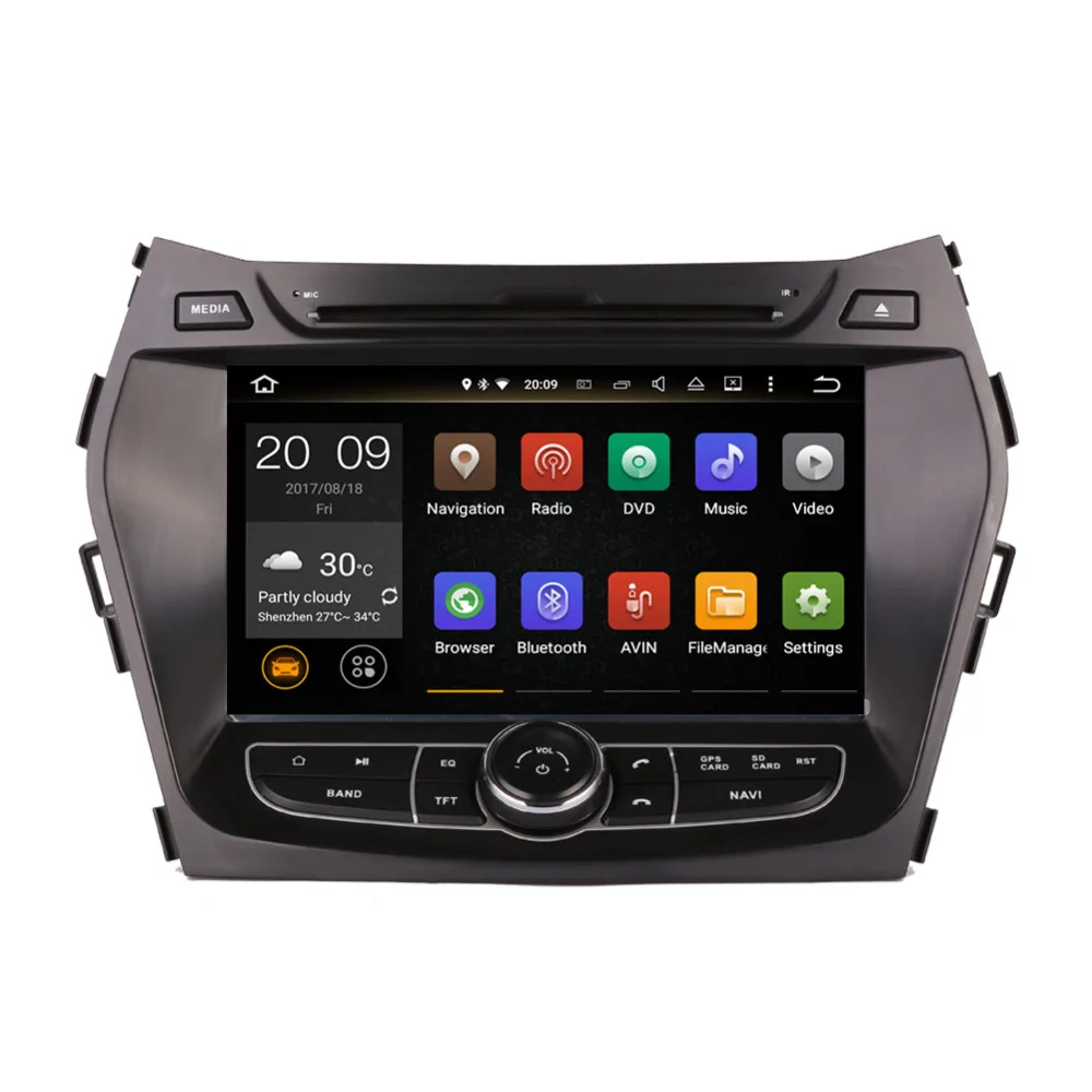 Автомагнитола для Hyundai ix45/Santa Fe 8 0 Android 2013 4 Гб ОЗУ Восьмиядерный процессор GPS