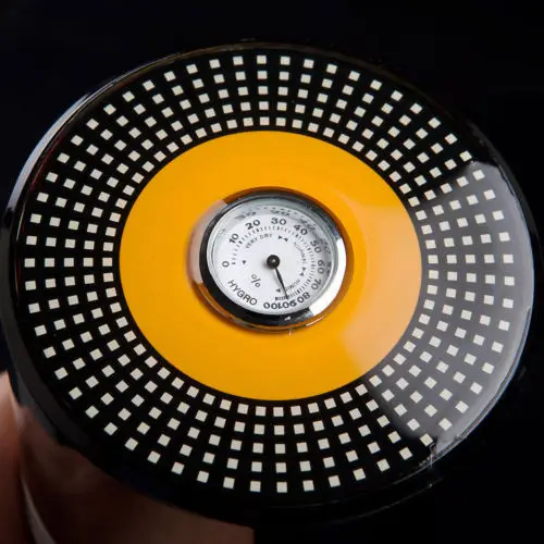 COHIBA Желтый и Черный цилиндрические сигары увлажняющий 7 Tube хьюмидор jar w/гигрометр