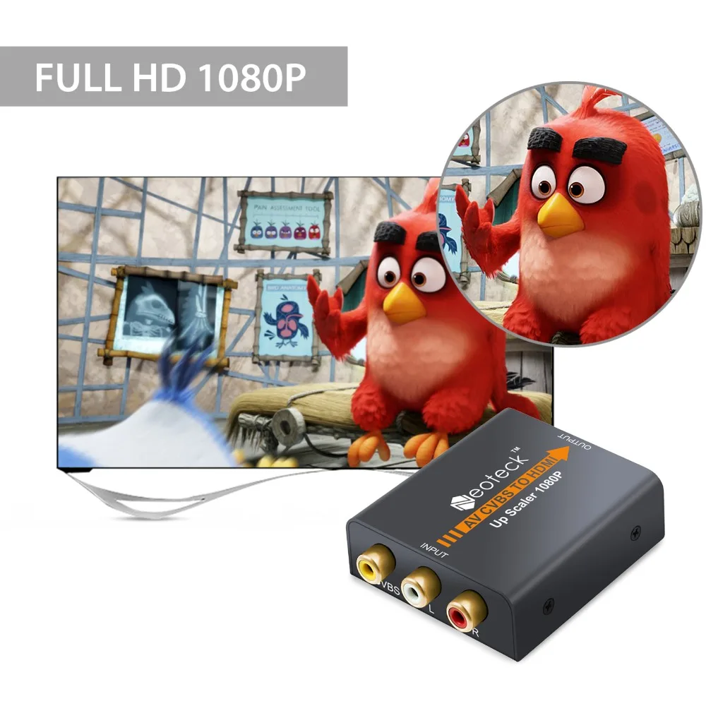 ESYNiC Мини CVBS к HDMI конвертер Full HD AV адаптер для ТВ ПК PS3 STB Xbox VHS VCR Blue-Ray DVD плееры 1080P 3RCA