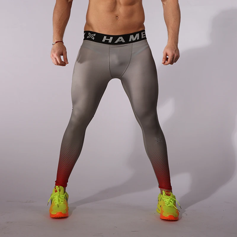 Спортивные Леггинсы 2017 мужские Бег Штаны сжатия тренажерный зал Колготки