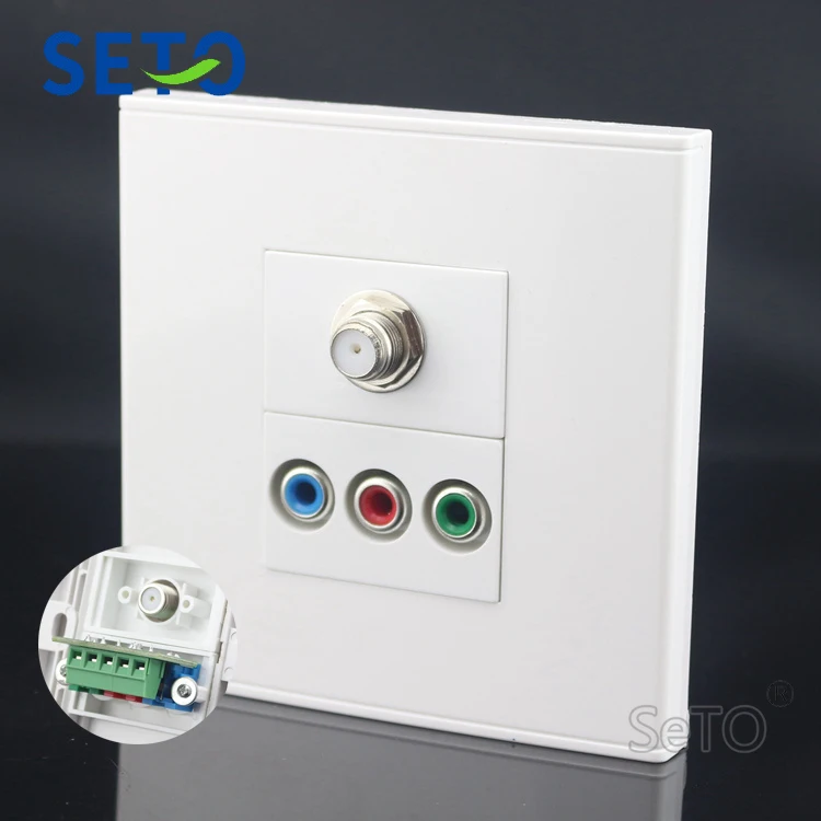 SeTo 86 Тип F головка цифрового ТВ + RGB мульти медиа Разъем Панель настенная пластина