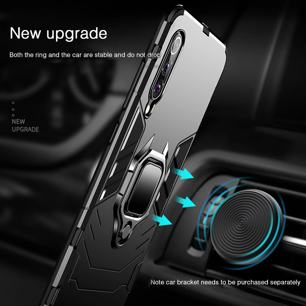 Heyytle Armor Shockproof Case For Xiaomi mi 8 Lite 9 se A1 A2 Max 3 Metal Redmi Note 6 5 Pro 7 Magnet Ring Holder Cover |