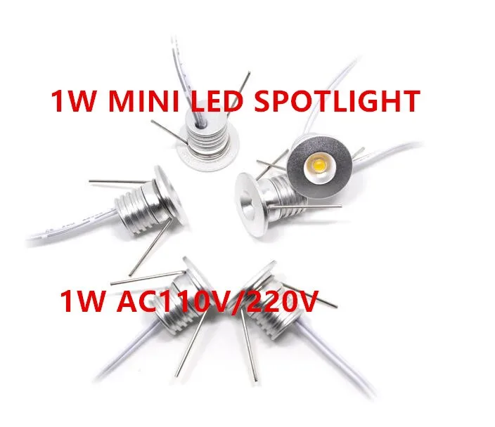 Free Shipping 1W AC85-265V/AC110V/AC220V LED Downlight LED Cabinet Light 1W MINI LED Burined Stairway lamp 12pcs