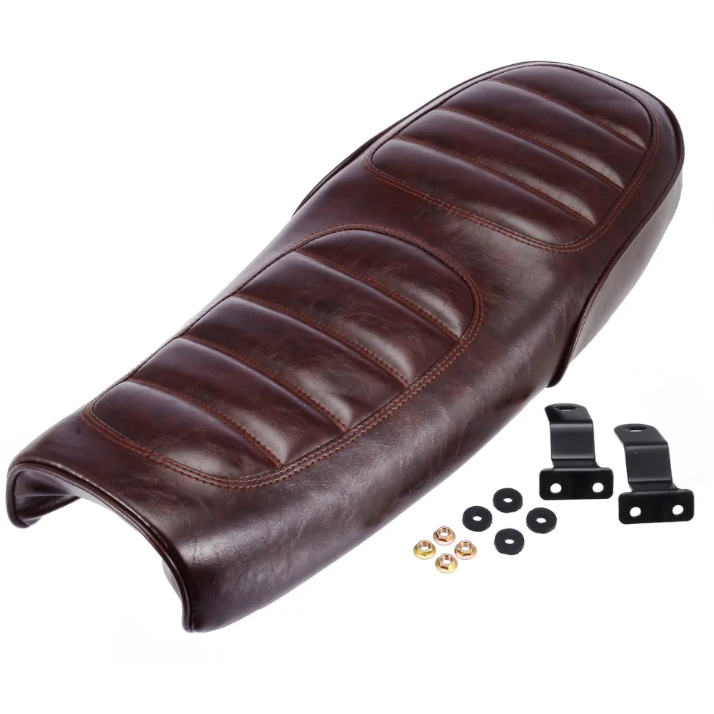 

Universal Vintage Hump Saddle Motorcycle Seat Retro Durable Cafe Racer Seat Flat Brat Seat 630*255mm Mayitr