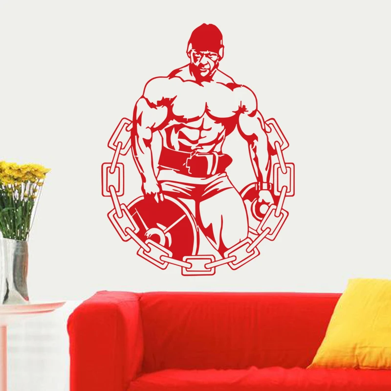 Chain Muscle Fitness Club Decal Gym Sticker Decor Posters Vinyl Decoracion Wall Decals Mural Car | Дом и сад