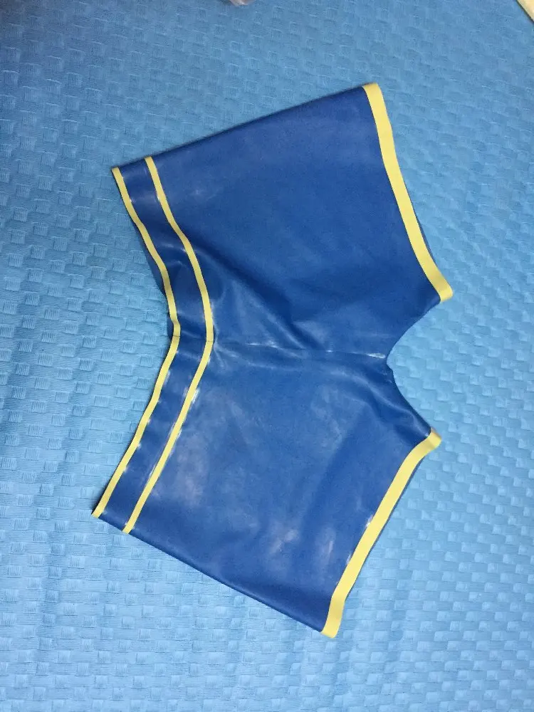

Blue Latex Underwear Sexy Latex Men's Wear Rubber Shorts Pants