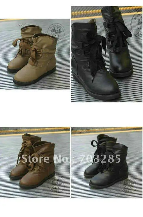 Autumn of han female boots in PU leather frenum round head Martin snow flat boots|boots and more plusboots knee |