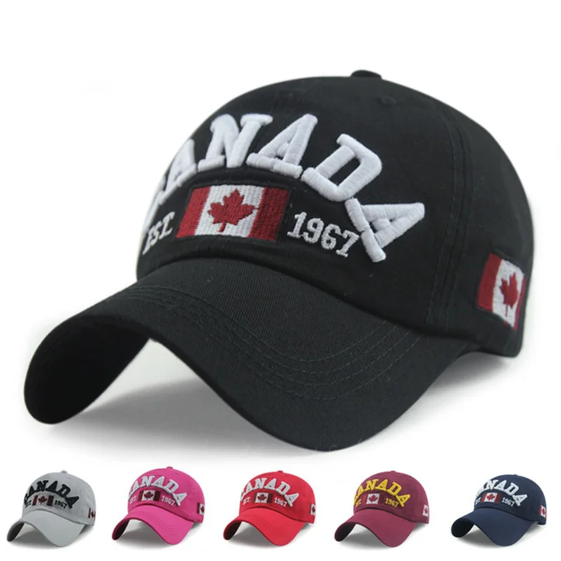 

New Arrivals Cotton Gorras Canada Baseball Cap Flag Of Canada Hat Snapback Adjuatable Mens Baseball Caps Brand New For Adult