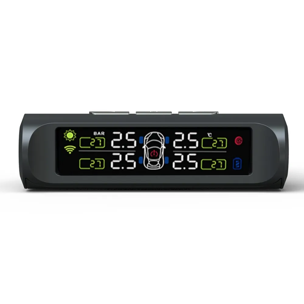 Solar Panel Alarm Car TPMS Tyre Pressure Monitor Monitoring Power charging Digital LCD Display Auto Security Systems | Автомобили и