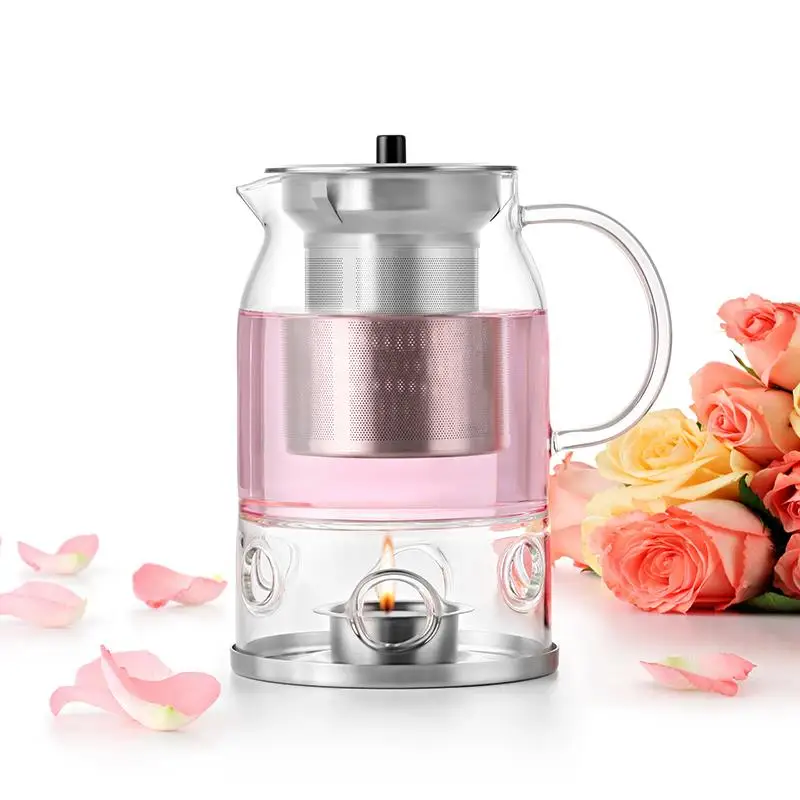 Simple Design Teapot with Infuser & Candle Warmer 600 ml Complimentary Candles Pack Traditional Chinese Tea Set Дом и сад