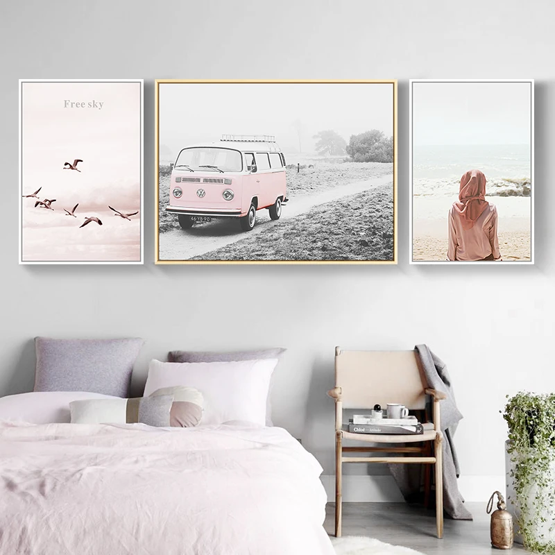 Настенный постер в скандинавском стиле с изображением морского автомобиля