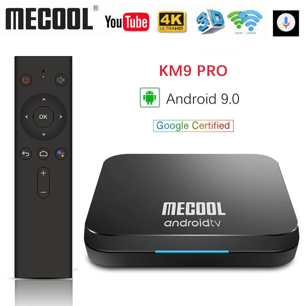 MECOOL 50 шт./лот KM9 A ТВ Android 9 0 Smart BOX Amlogic S905X2 Quad core 4G DDR4 32G EMMC ROM pro | Электроника