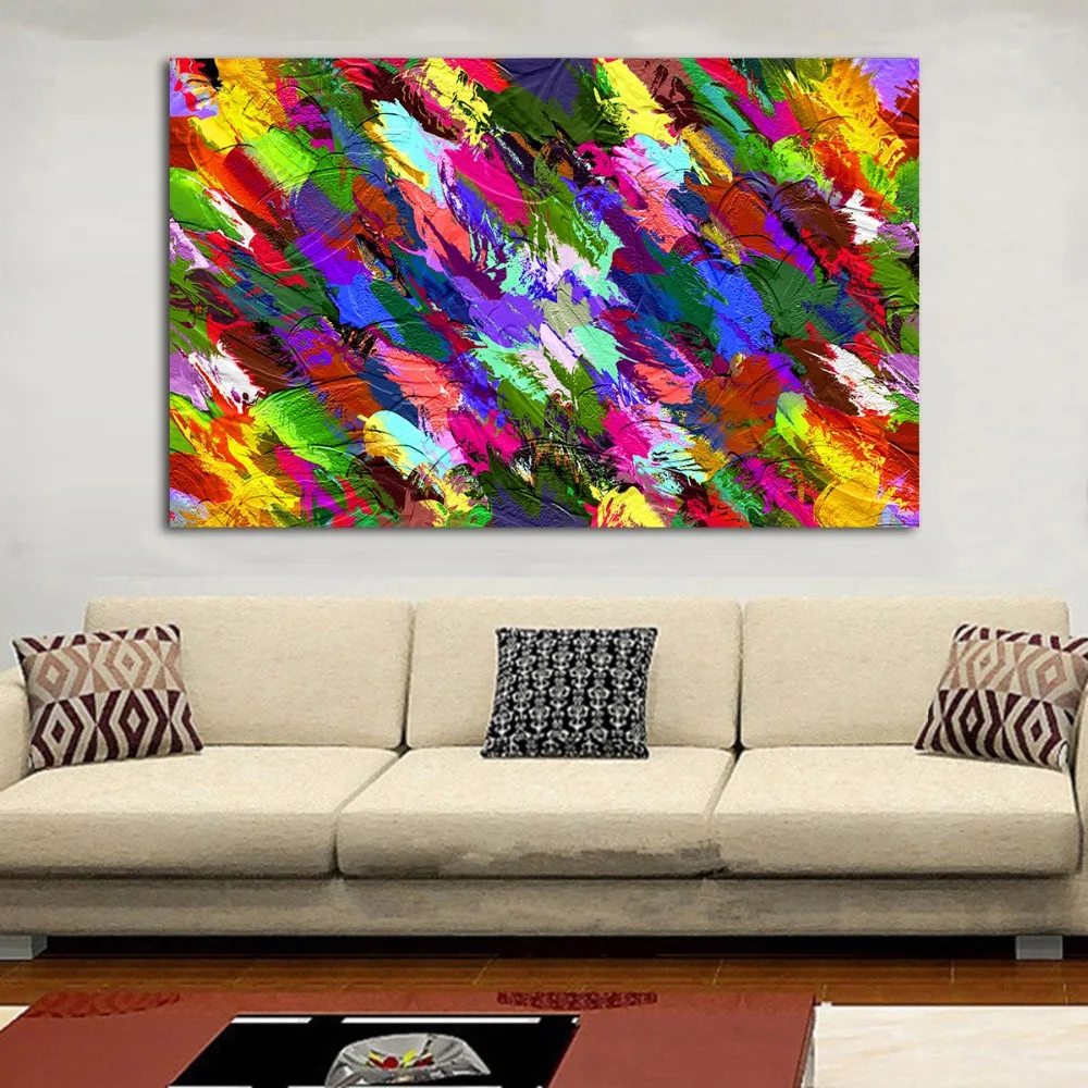 JQHYART модная картина маслом цветной брызг абстрактный настенный художественный