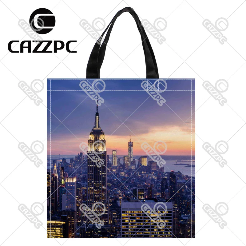 Нью Йорк с небоскребами на закате принт Пользовательские Оксфорд нейлон Ткань