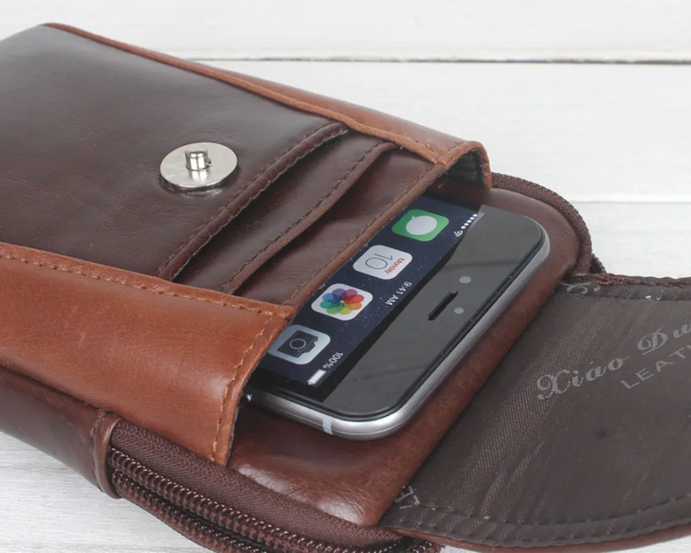 Новая мужская поясная сумка из воловьей кожи с натуральным воском чехол для