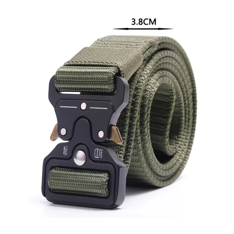 3.8CM Belt Тактический ремень нейлоновый ремень в стиле милитари армейский мужской стиль джинсовый ремень широкий утолщенный открытый охотничий поясной ремень холст Ceinture Homme - Цвет: 3.8CM Belt