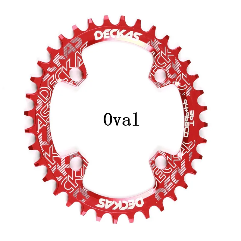 Oval 36T Red DECKAS 94+ 96 BCD велосипедная цепь круглая/Овальная 32T 34T 36T 38T MTB велосипедная цепь горная корона для M4000 M4050 GX NX X1 Кривошип - Цвет: Oval 36T Red