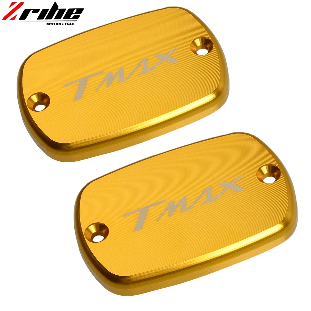 Gold 2piece Новинка, 6 цветов Мотоцикл с ЧПУ Алюминий бачок для тормозной жидкости, топлива бак Кепки Крышка для YAMAHA TMAX 500 530 TMAX530 - Цвет: Gold 2piece
