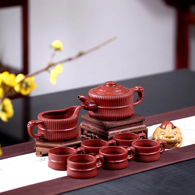 Yixing фиолетовый песок чайник сырой шахты Dahongpao ручной работы Taiji Dragon Head бамбук