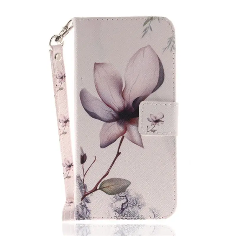 Magnolia Flower Чехол для Apple iPhone X Xs Max Xr 6 6 s 7 8 Plus 5 5S SE чехол Модный волк Лев кошелек Подставка Кожаный силиконовый держатель Чехол P26G - Цвет: Magnolia Flower