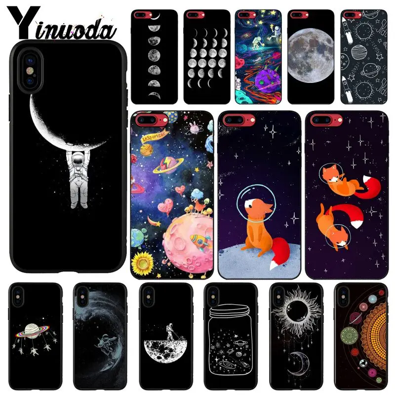 Космос астронавт Луна Вселенная лисы телефонный чехол для iphone 12 11 Pro Max 8 7 6 6S Plus X XS